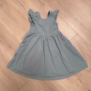Hanna Andersson Blue Ruffle Skater Kids Dress